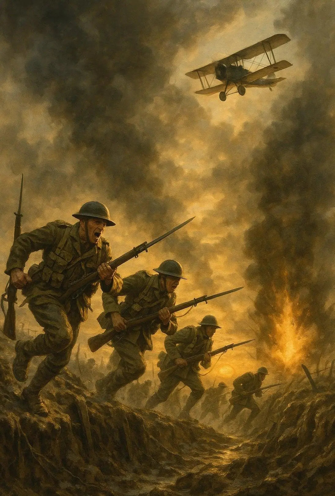 World War I Battle Scene Military Recruitment Poster PosterGoat