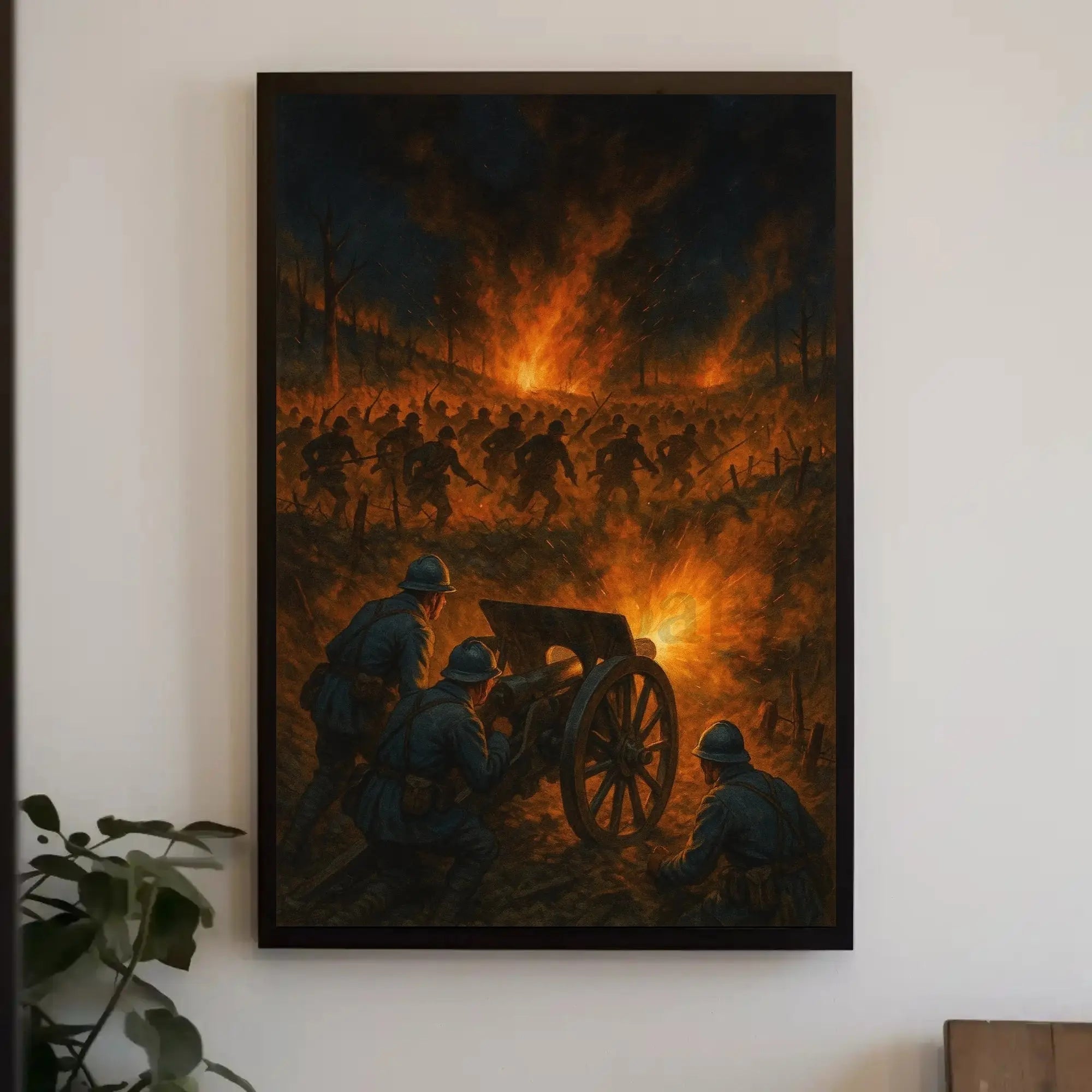 World War I Battlefield Artillery Action Poster PosterGoat