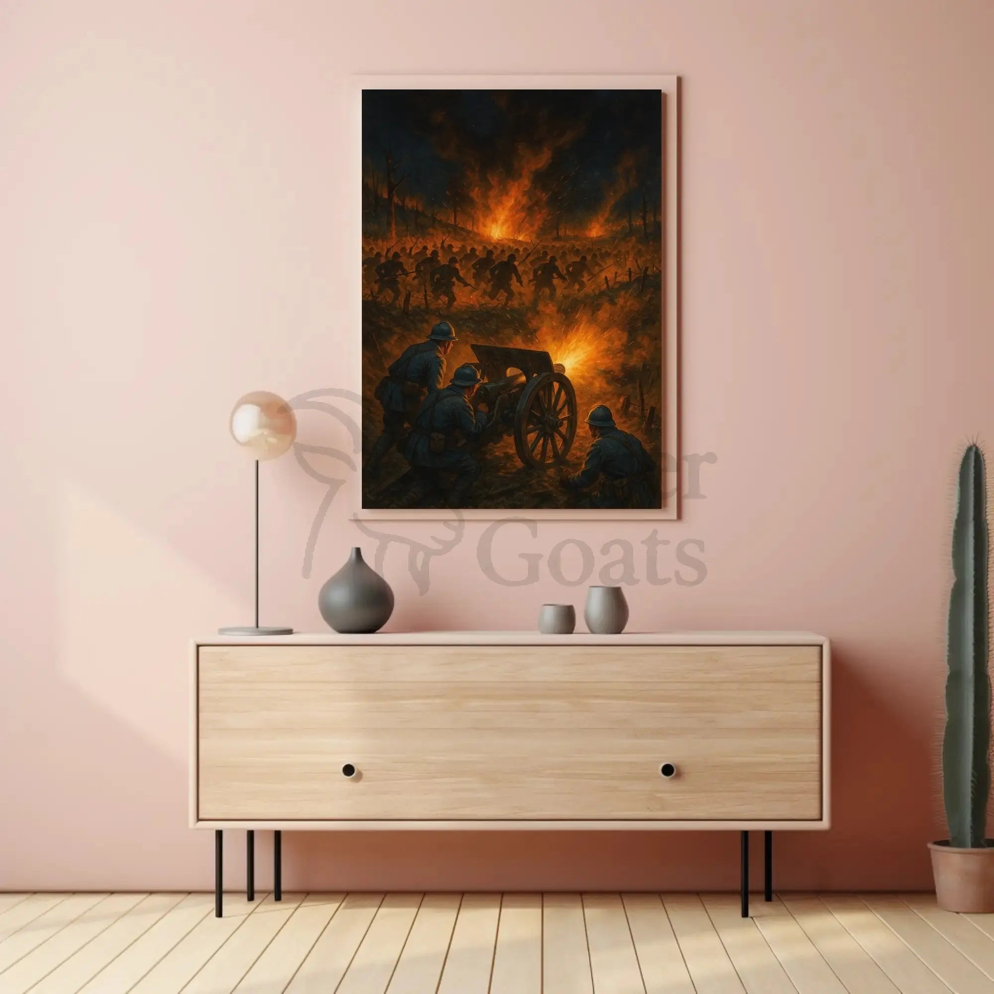 World War I Battlefield Artillery Action Poster PosterGoat