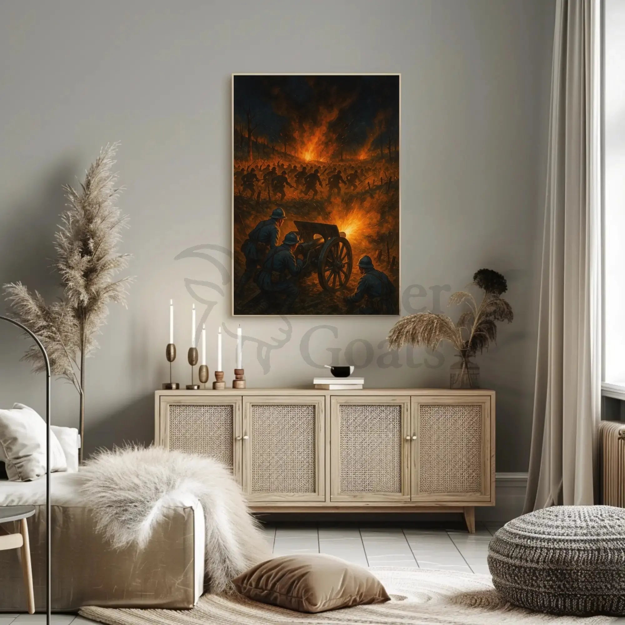 World War I Battlefield Artillery Action Poster PosterGoat