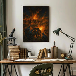 World War I Battlefield Artillery Action Poster PosterGoat