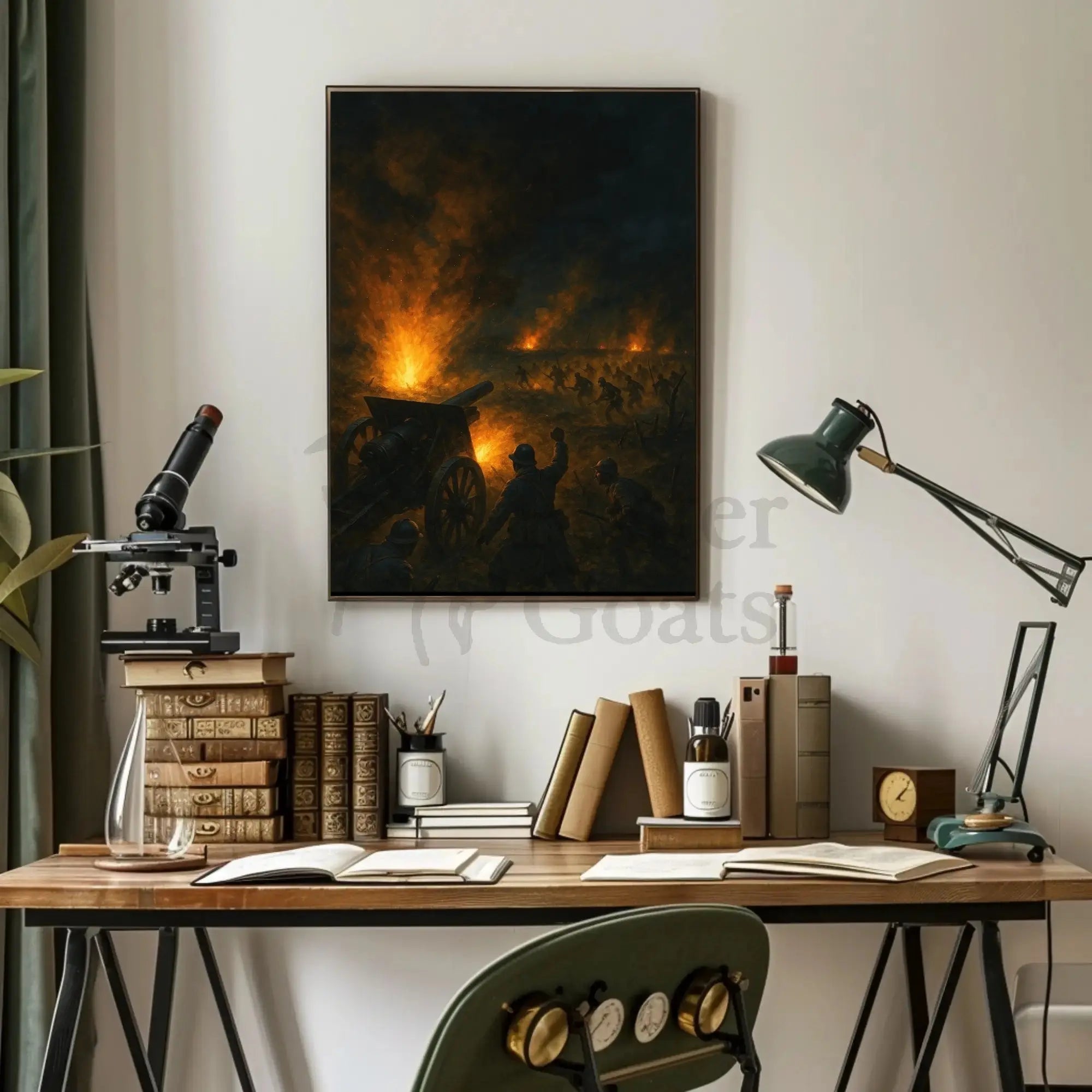 World War I Battlefield Scene Historical Military Poster PosterGoat