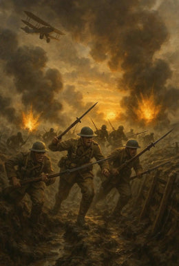 World War I Trench Battle Scene Historical Poster PosterGoat