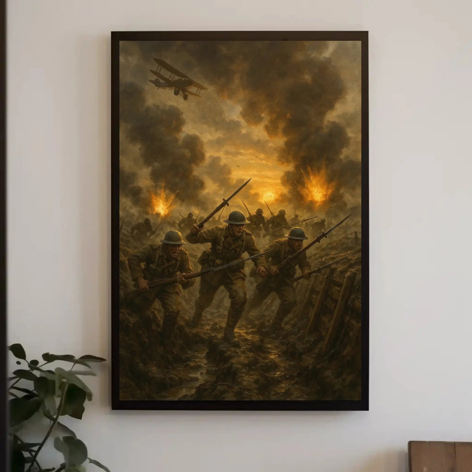 World War I Trench Battle Scene Historical Poster PosterGoat