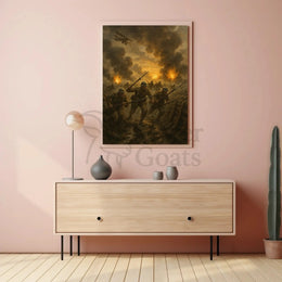 World War I Trench Battle Scene Historical Poster PosterGoat