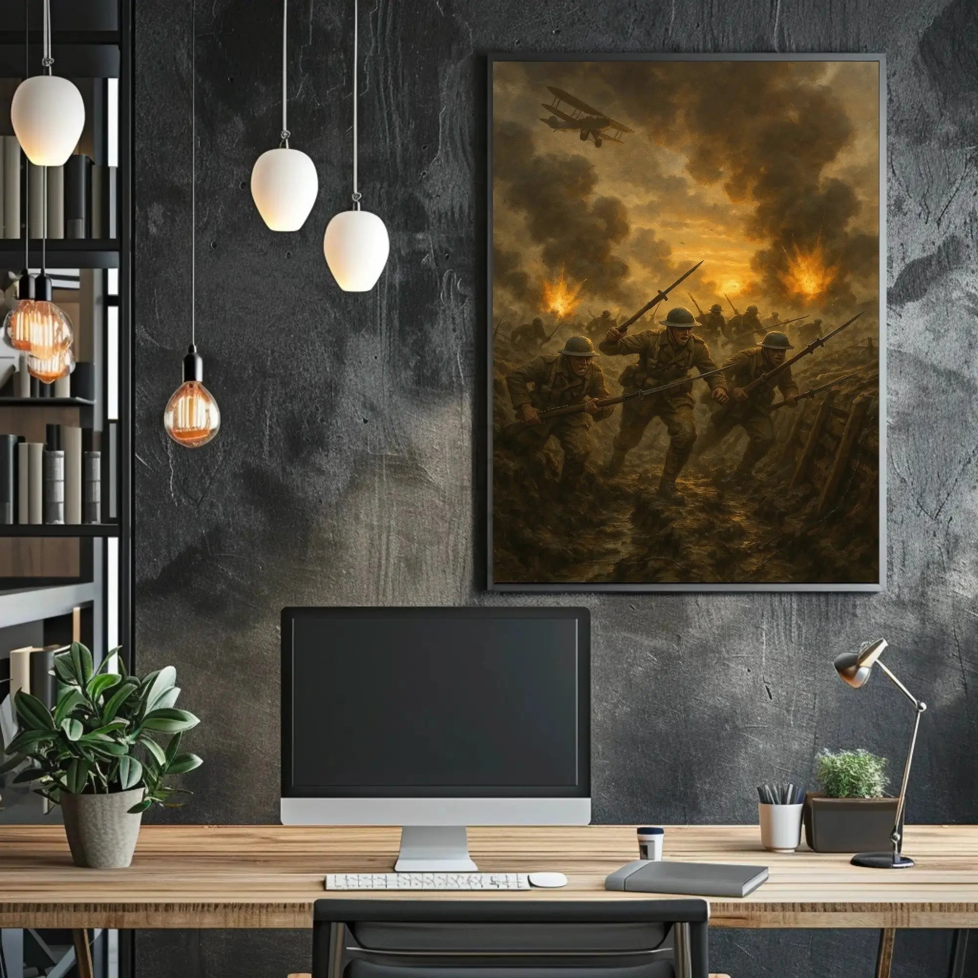 World War I Trench Battle Scene Historical Poster PosterGoat
