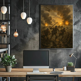 World War I Trench Battle Scene Historical Poster PosterGoat