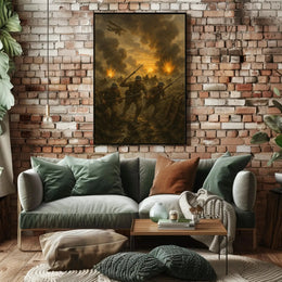 World War I Trench Battle Scene Historical Poster PosterGoat