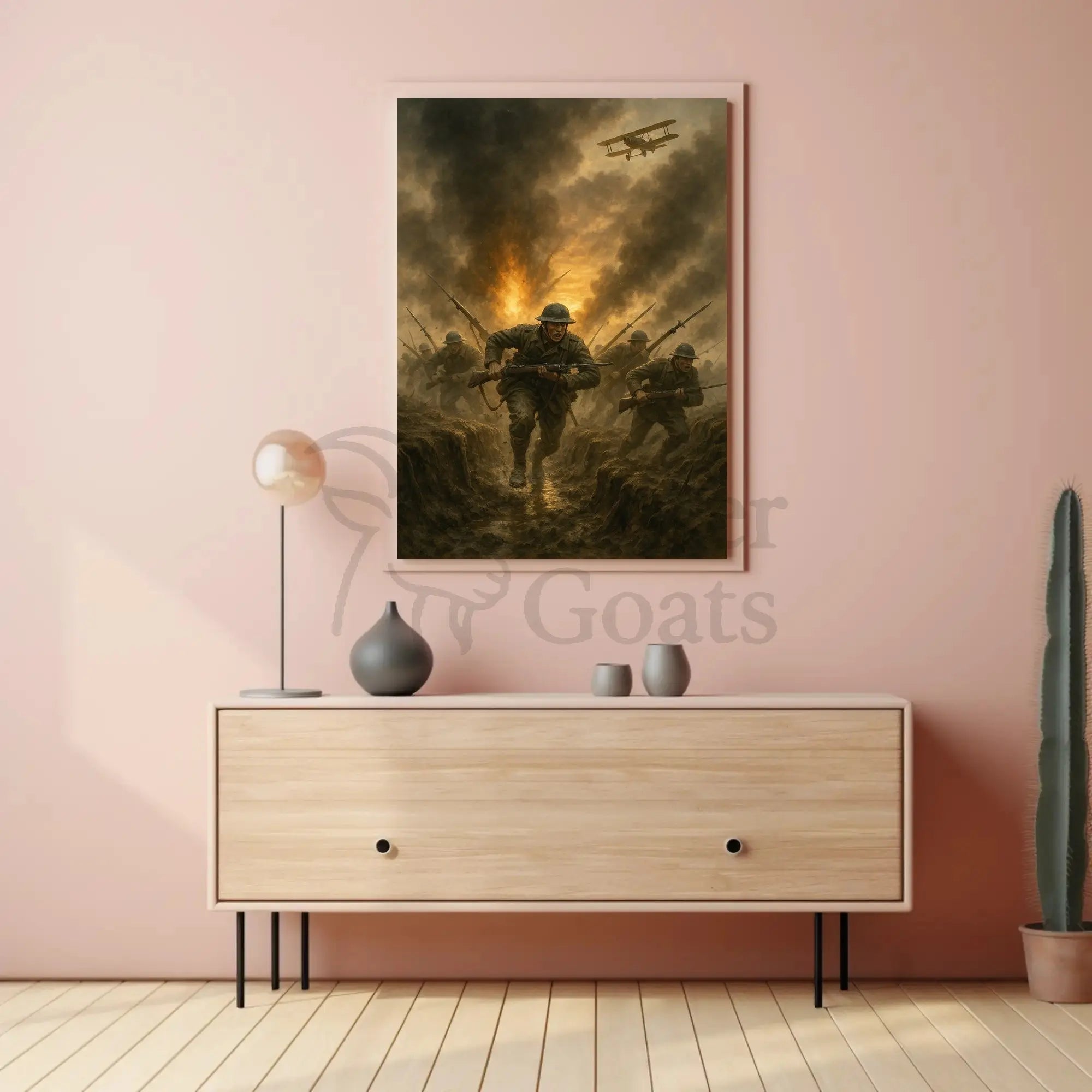 World War I Trench Warfare Realism Art Print - Military Recruitment Poster PosterGoat