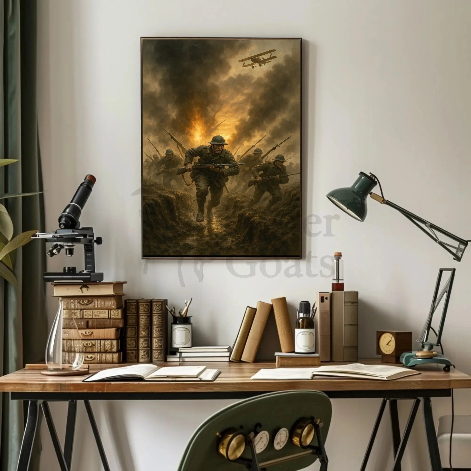 World War I Trench Warfare Realism Art Print - Military Recruitment Poster PosterGoat