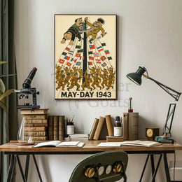 World War II Allied Unity Propaganda Poster PosterGoat