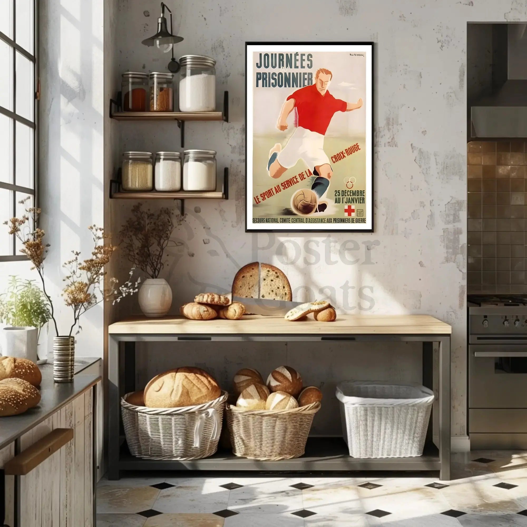 World War II Red Cross Sports Event Poster PosterGoat