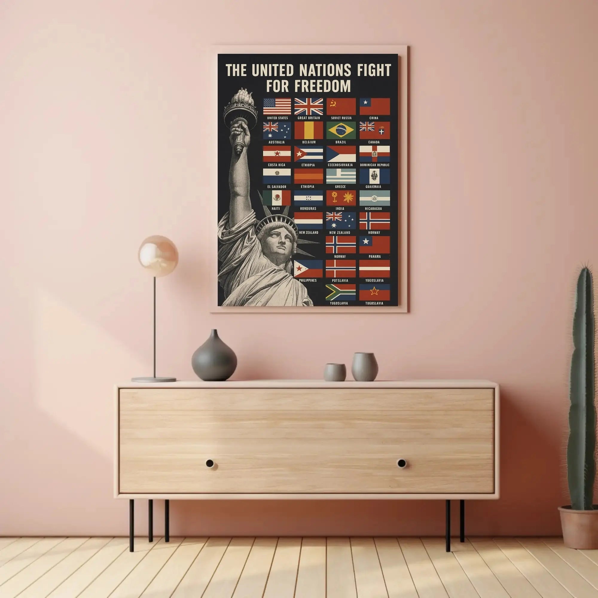 World War II United Nations Freedom Propaganda Poster PosterGoat