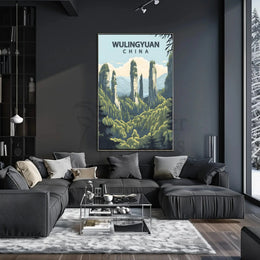 Wulingyuan Scenic Landscape Art Print Travel Poster PosterGoat