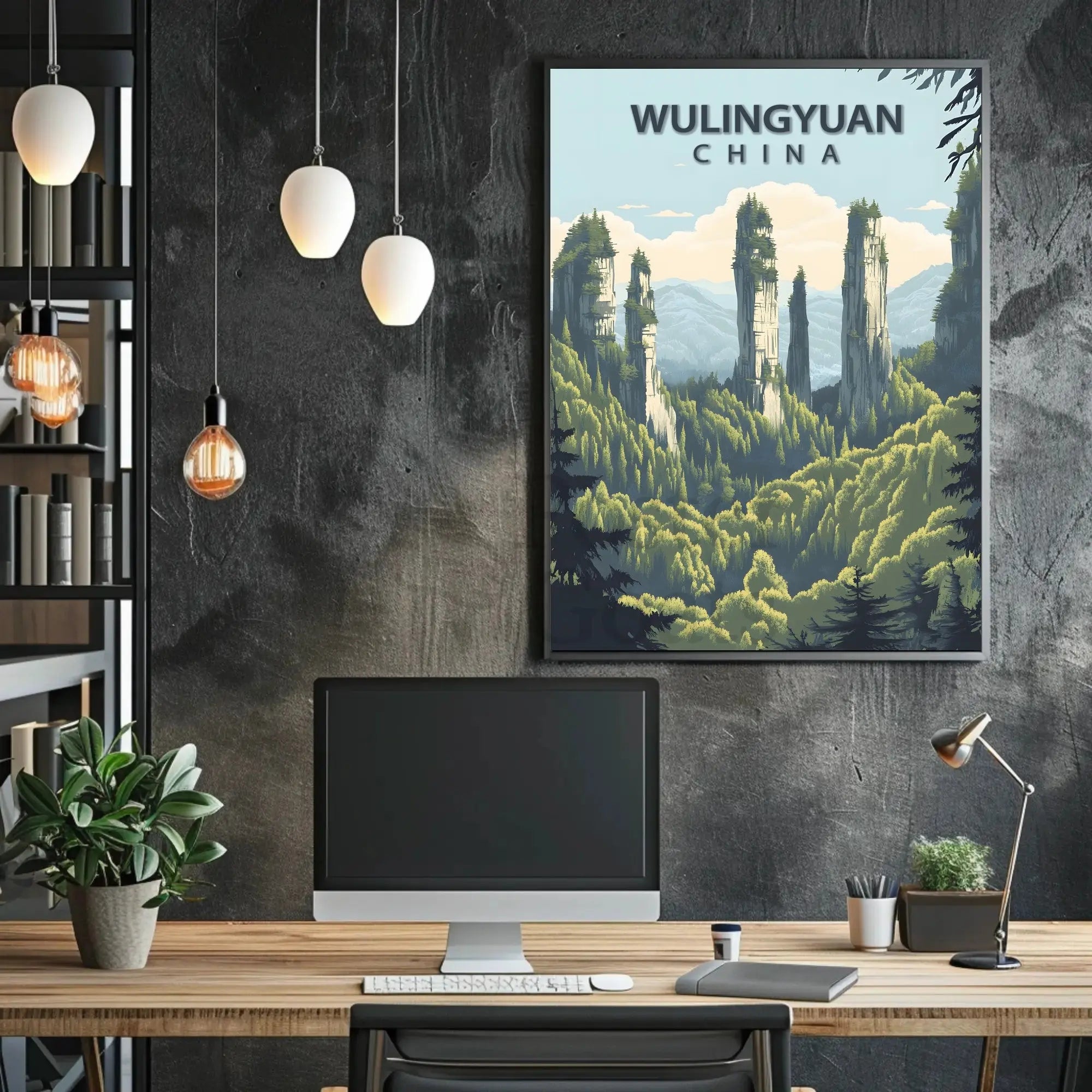 Wulingyuan Scenic Landscape Art Print Travel Poster PosterGoat