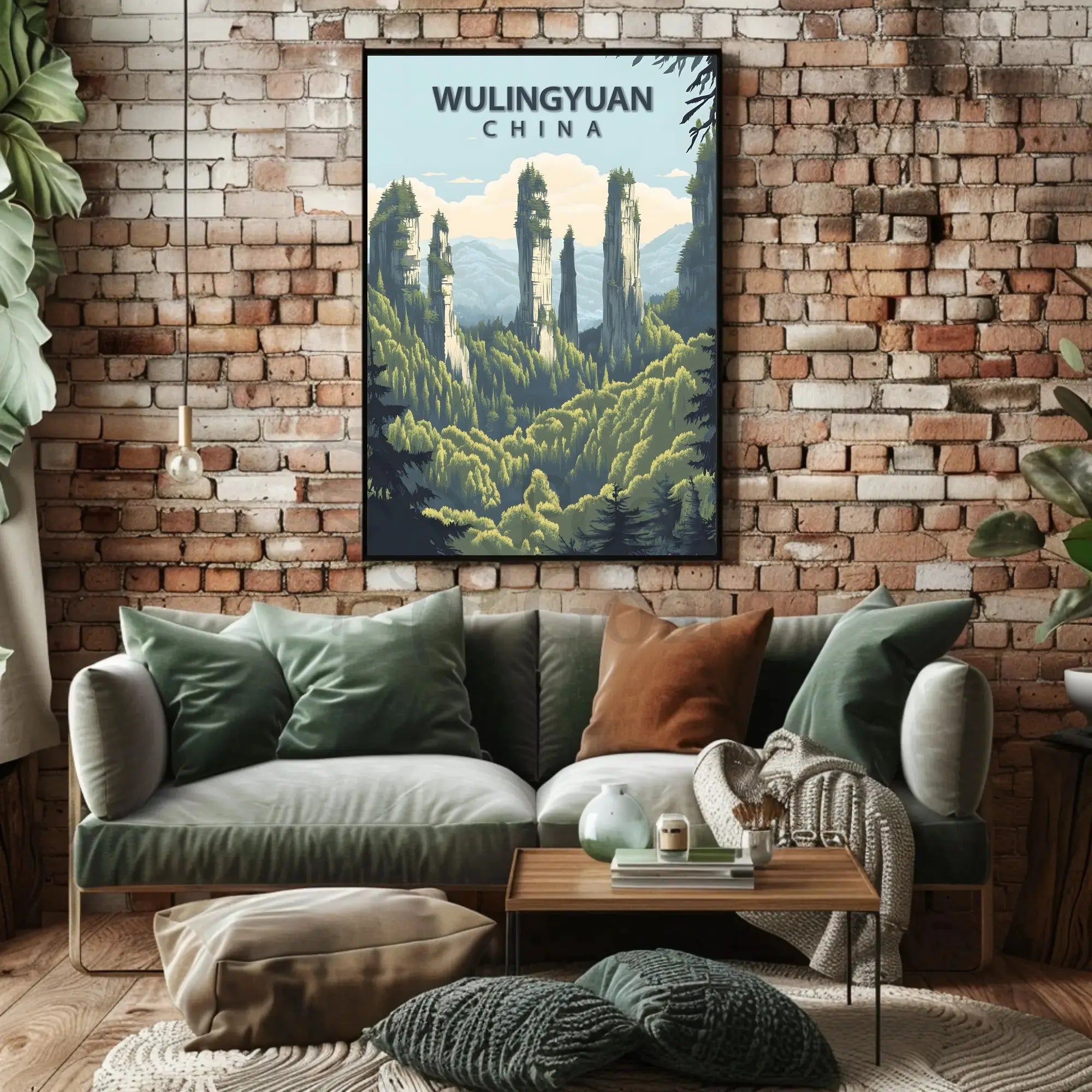 Wulingyuan Scenic Landscape Art Print Travel Poster PosterGoat