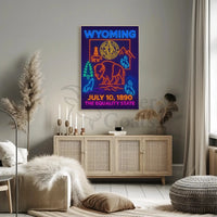 Wyoming Equality State Neon Art Heritage Poster PosterGoat