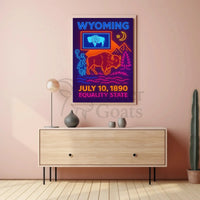 Wyoming Neon Heritage Celebration Cultural or Heritage Poster PosterGoat