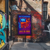 Wyoming Neon Heritage Celebration Cultural or Heritage Poster PosterGoat