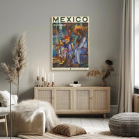 Xochimilco Cultural Heritage, Mexican Mural Travel Poster PosterGoat
