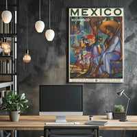Xochimilco Cultural Heritage, Mexican Mural Travel Poster PosterGoat