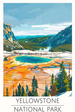 Yellowstone Grand Prismatic Spring National Park Poster PosterGoat