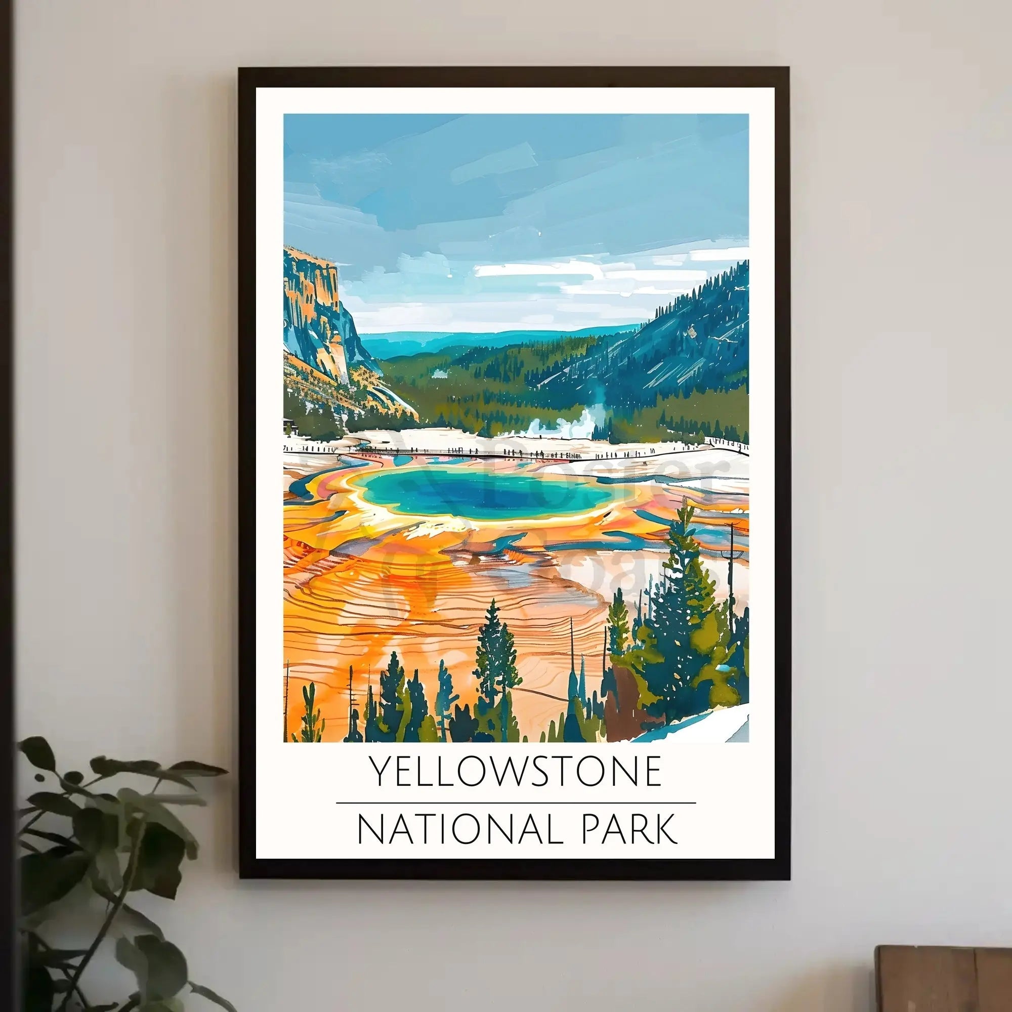 Yellowstone Grand Prismatic Spring National Park Poster PosterGoat