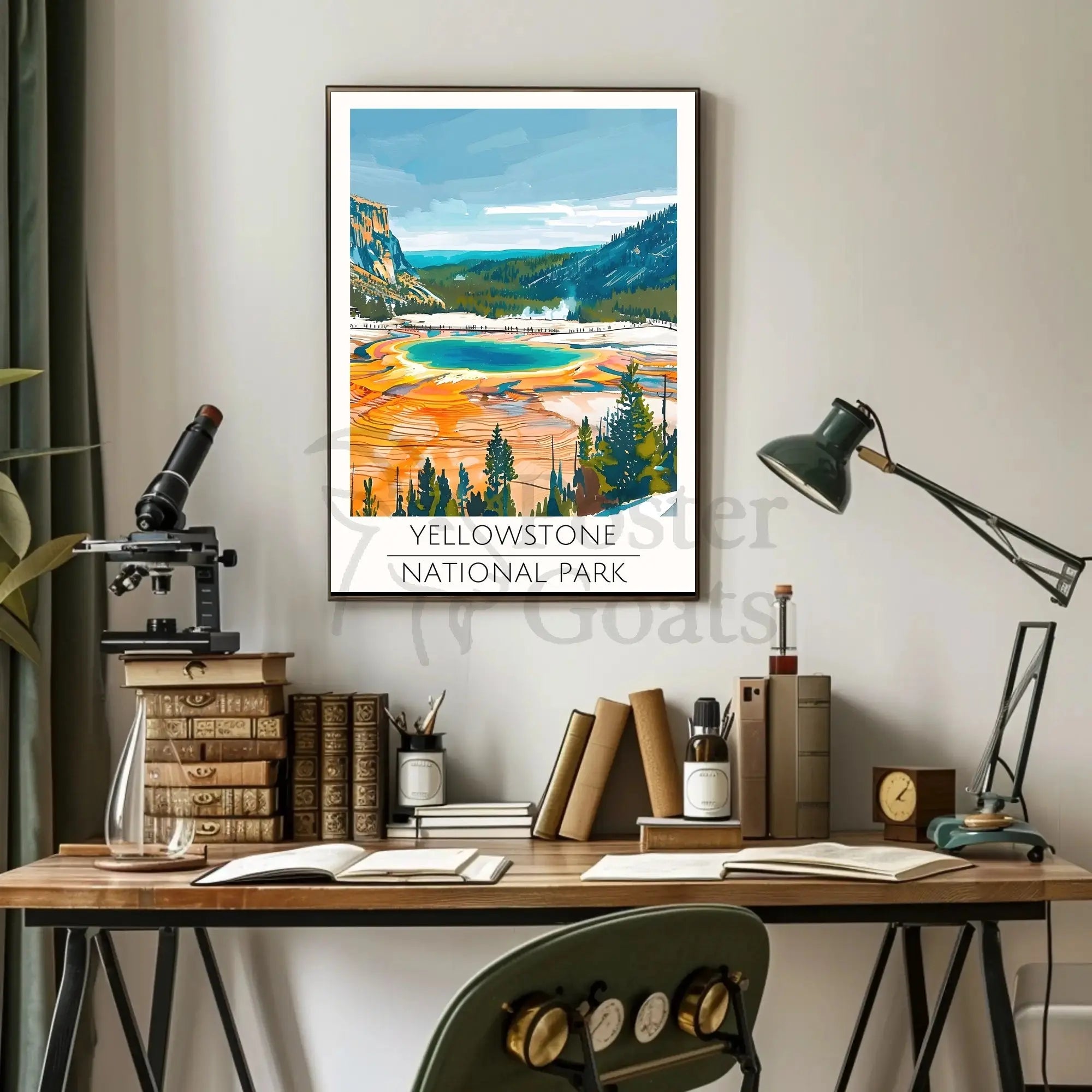 Yellowstone Grand Prismatic Spring National Park Poster PosterGoat