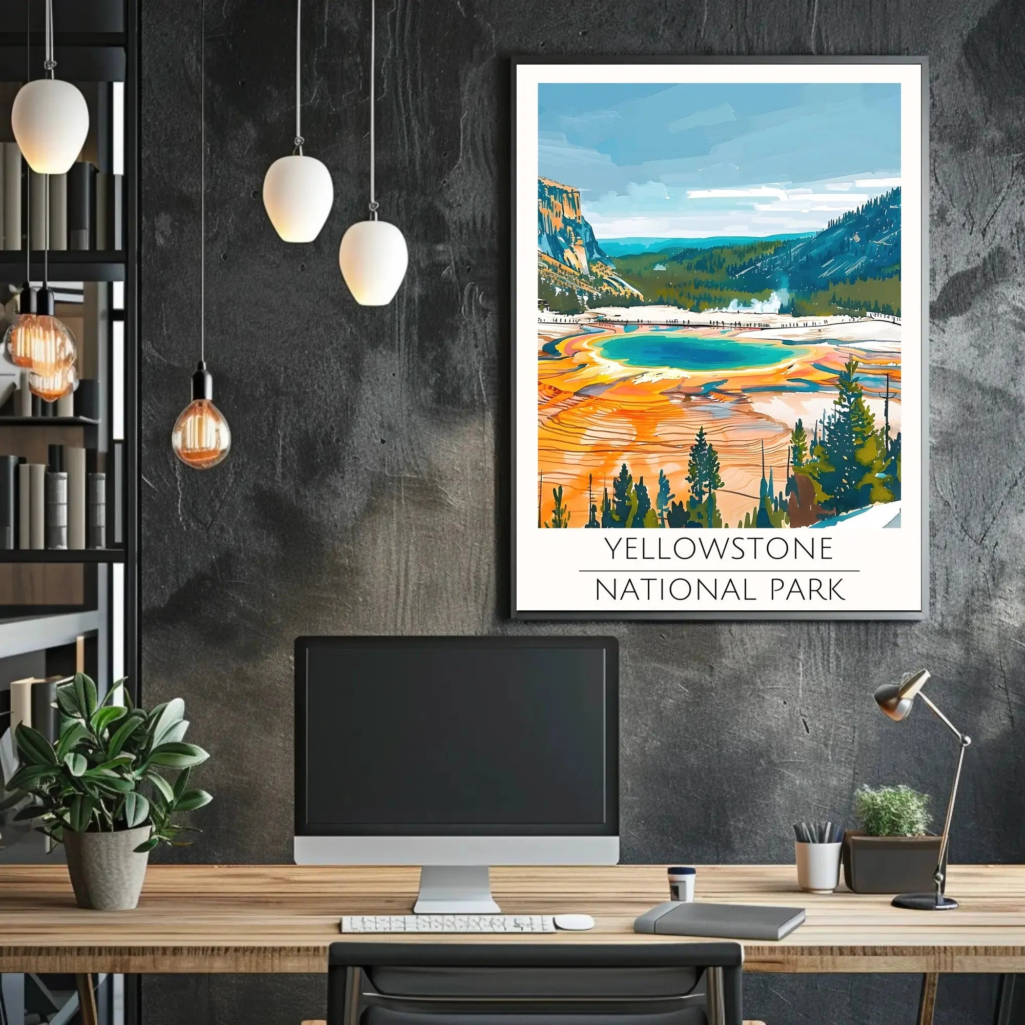Yellowstone Grand Prismatic Spring National Park Poster PosterGoat
