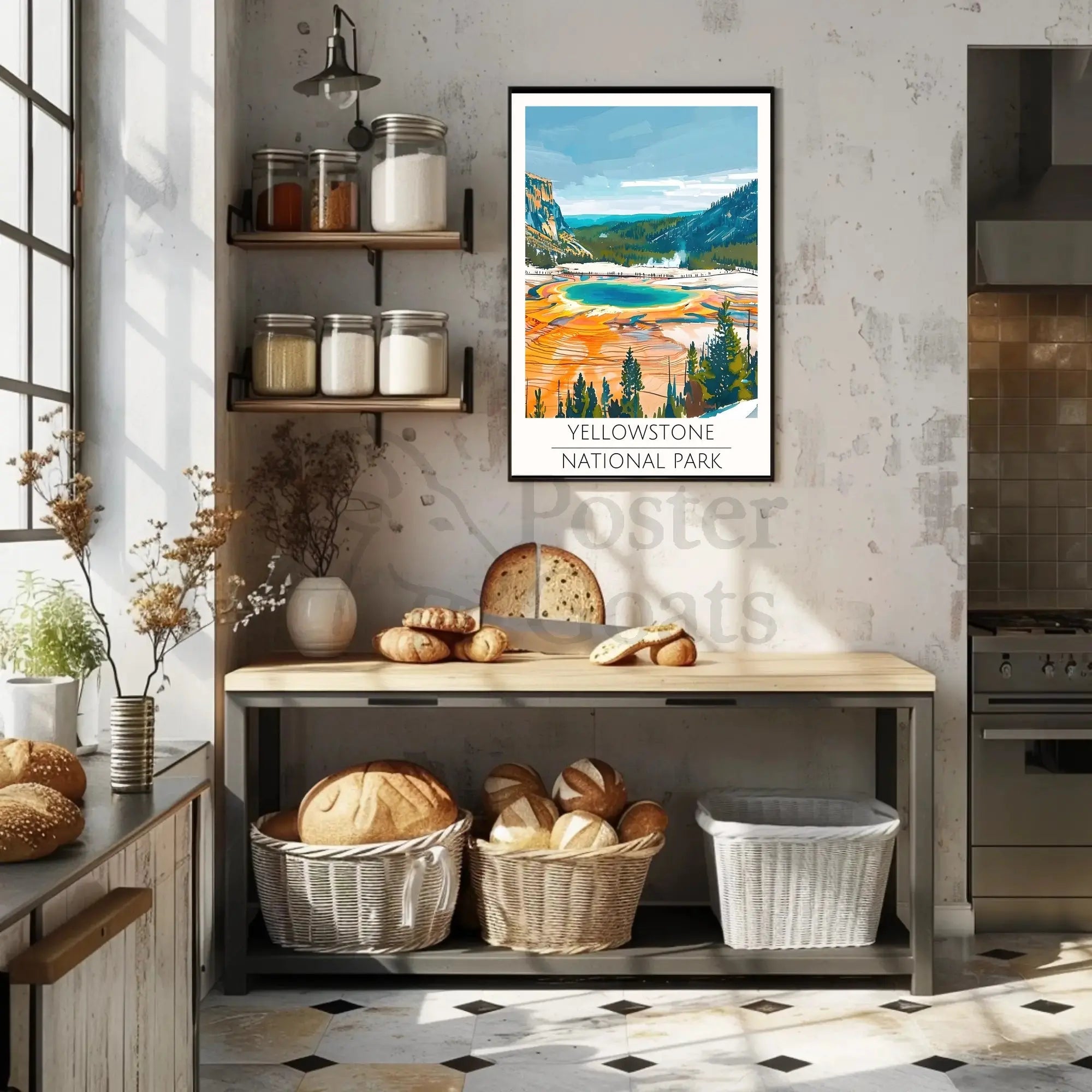 Yellowstone Grand Prismatic Spring National Park Poster PosterGoat