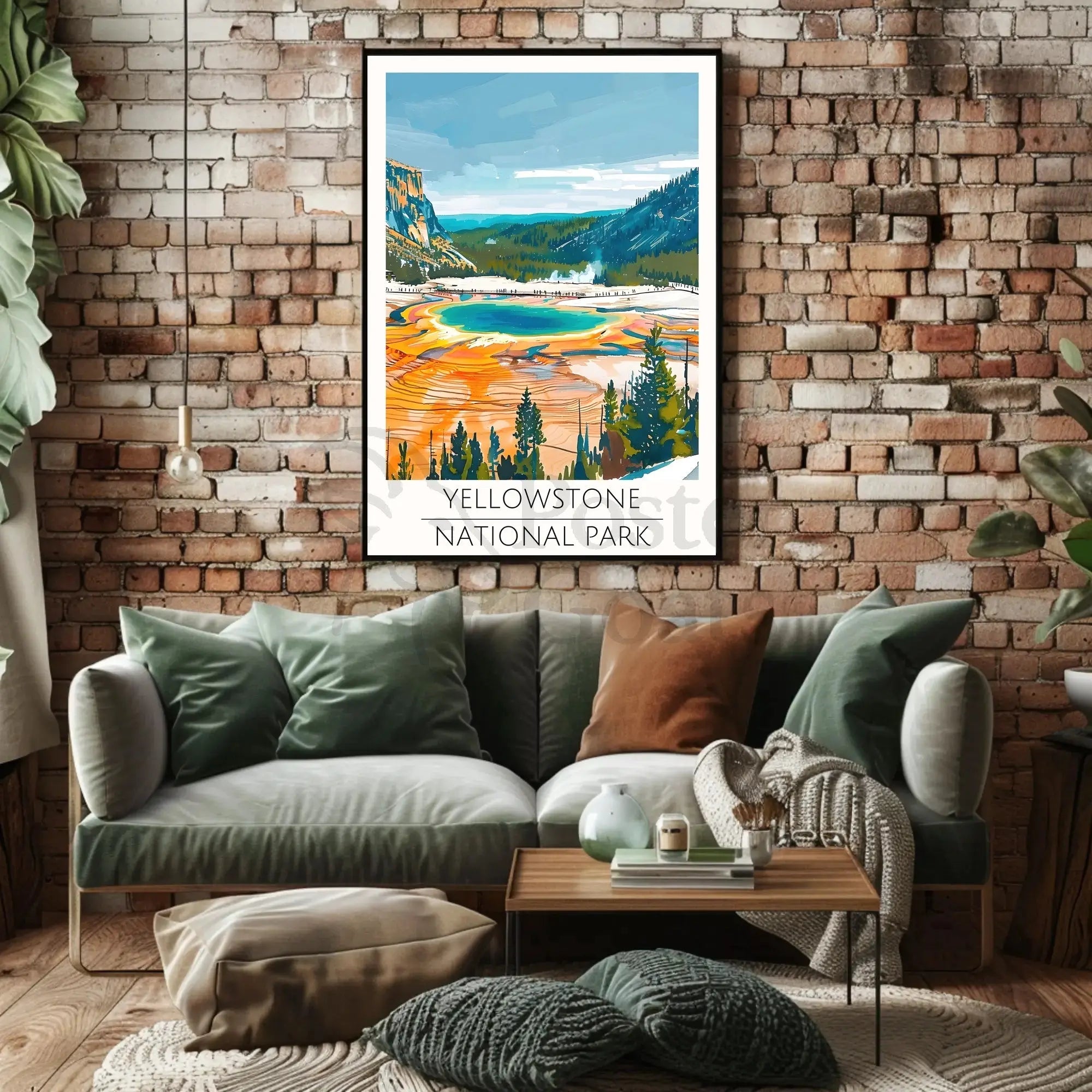 Yellowstone Grand Prismatic Spring National Park Poster PosterGoat