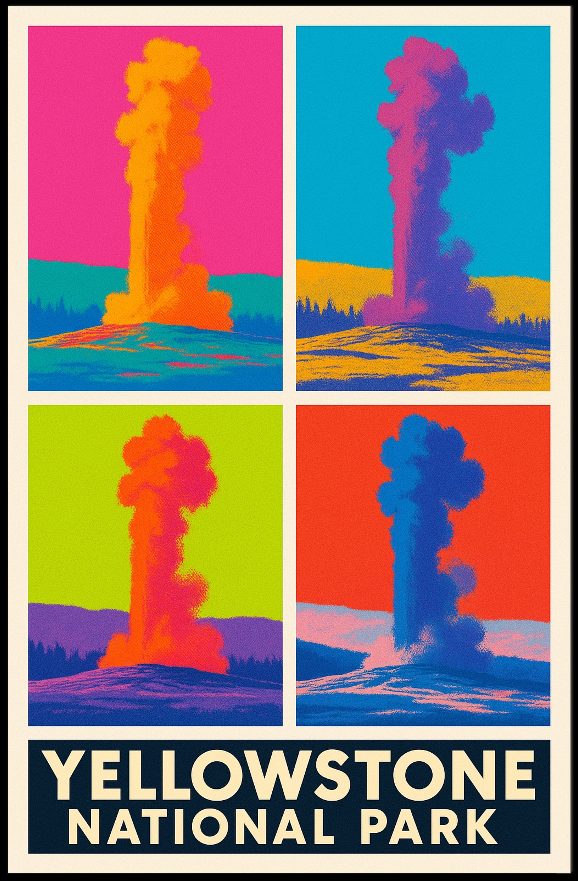 Yellowstone National Park Colorful Eruptions Poster PosterGoat