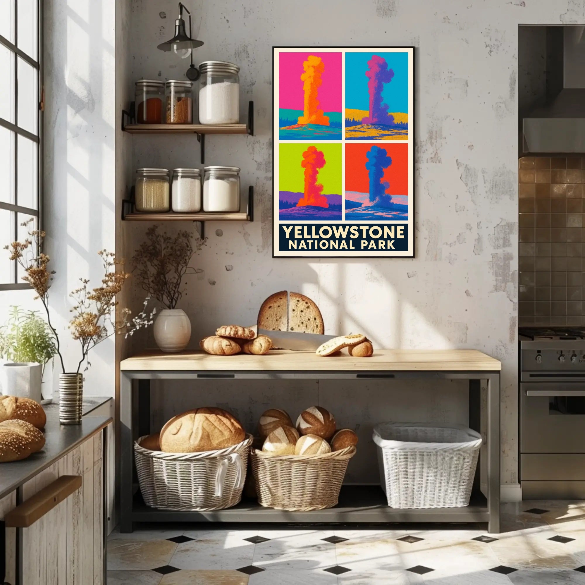 Yellowstone National Park Colorful Eruptions Poster PosterGoat