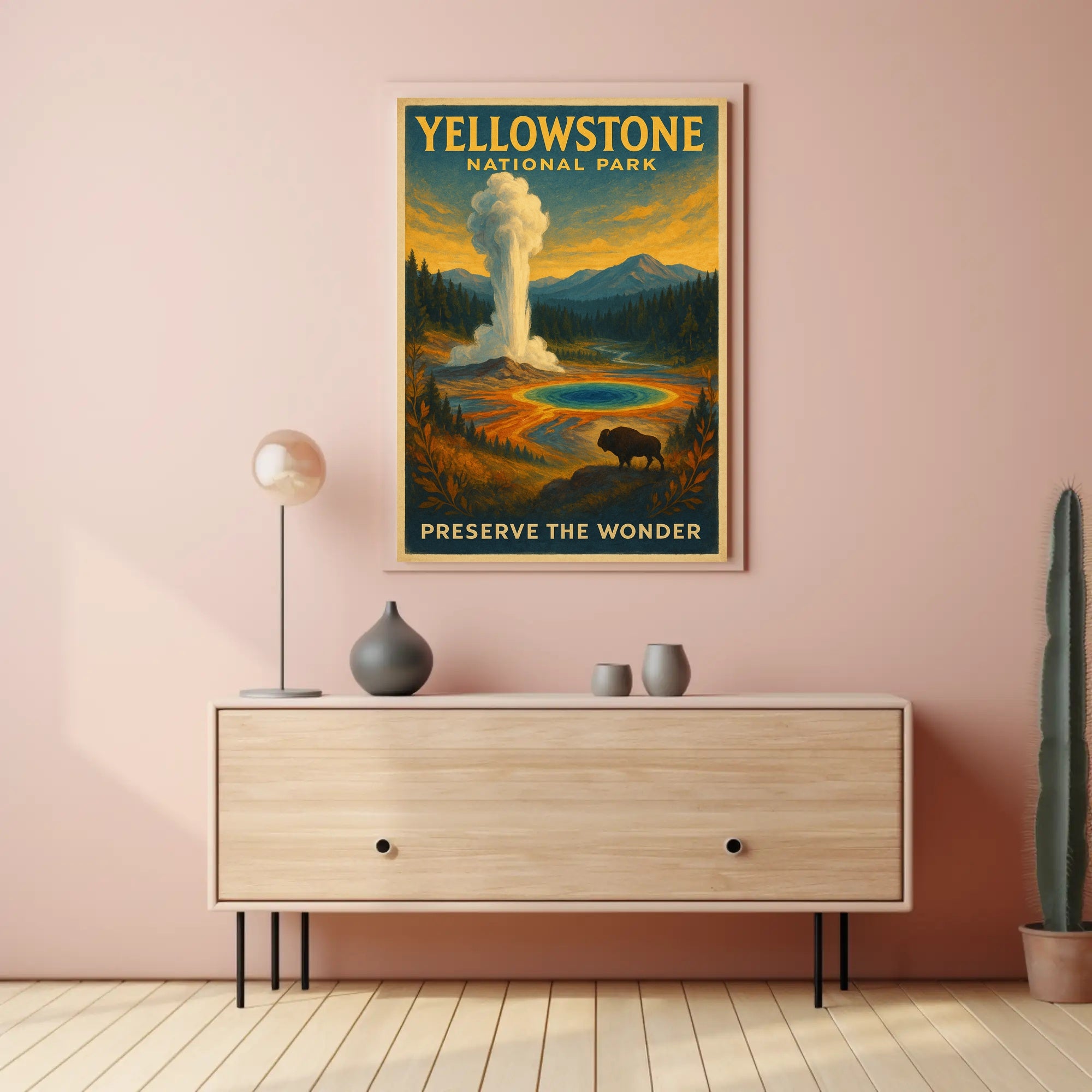 Yellowstone National Park Preserve the Wonder Poster PosterGoat