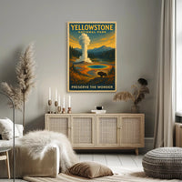 Yellowstone National Park Preserve the Wonder Poster PosterGoat
