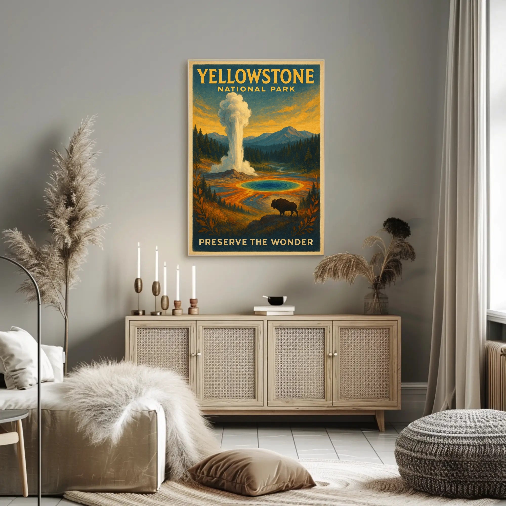 Yellowstone National Park Preserve the Wonder Poster PosterGoat