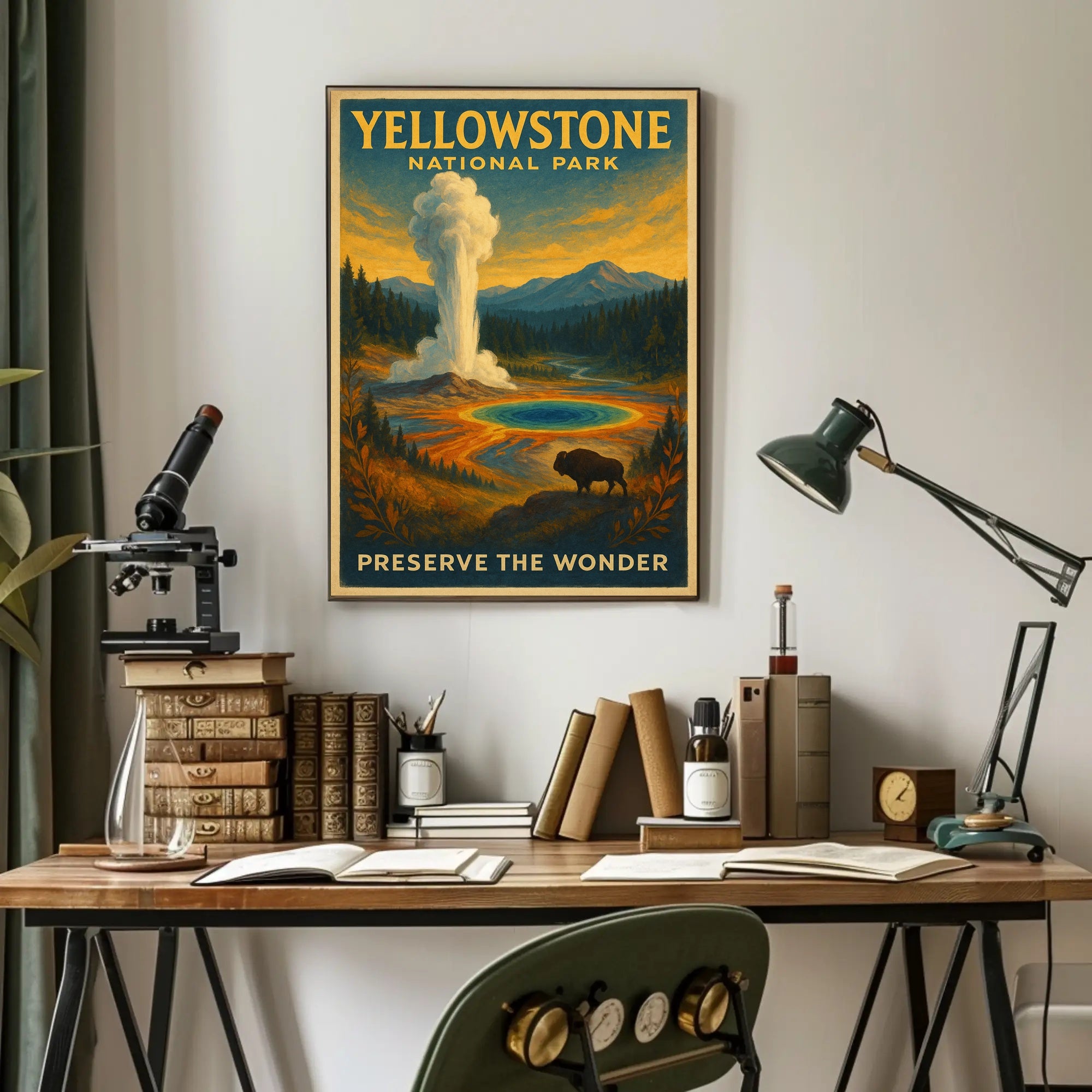 Yellowstone National Park Preserve the Wonder Poster PosterGoat