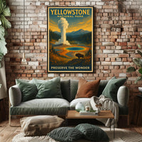 Yellowstone National Park Preserve the Wonder Poster PosterGoat