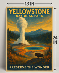 Yellowstone National Park Preserve the Wonder Poster PosterGoat