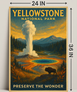 Yellowstone National Park Preserve the Wonder Poster PosterGoat