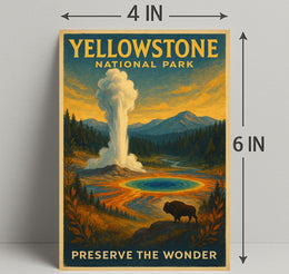 Yellowstone National Park Preserve the Wonder Poster PosterGoat
