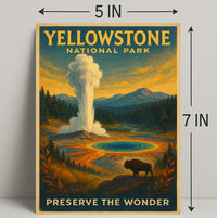 Yellowstone National Park Preserve the Wonder Poster PosterGoat