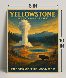 Yellowstone National Park Preserve the Wonder Poster PosterGoat