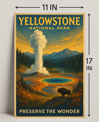 Yellowstone National Park Preserve the Wonder Poster PosterGoat