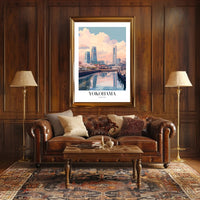 Yokohama Skyscrapers Waterfront Cityscape Urban or Cityscape Poster PosterGoat