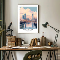Yokohama Skyscrapers Waterfront Cityscape Urban or Cityscape Poster PosterGoat