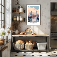 Yokohama Skyscrapers Waterfront Cityscape Urban or Cityscape Poster PosterGoat