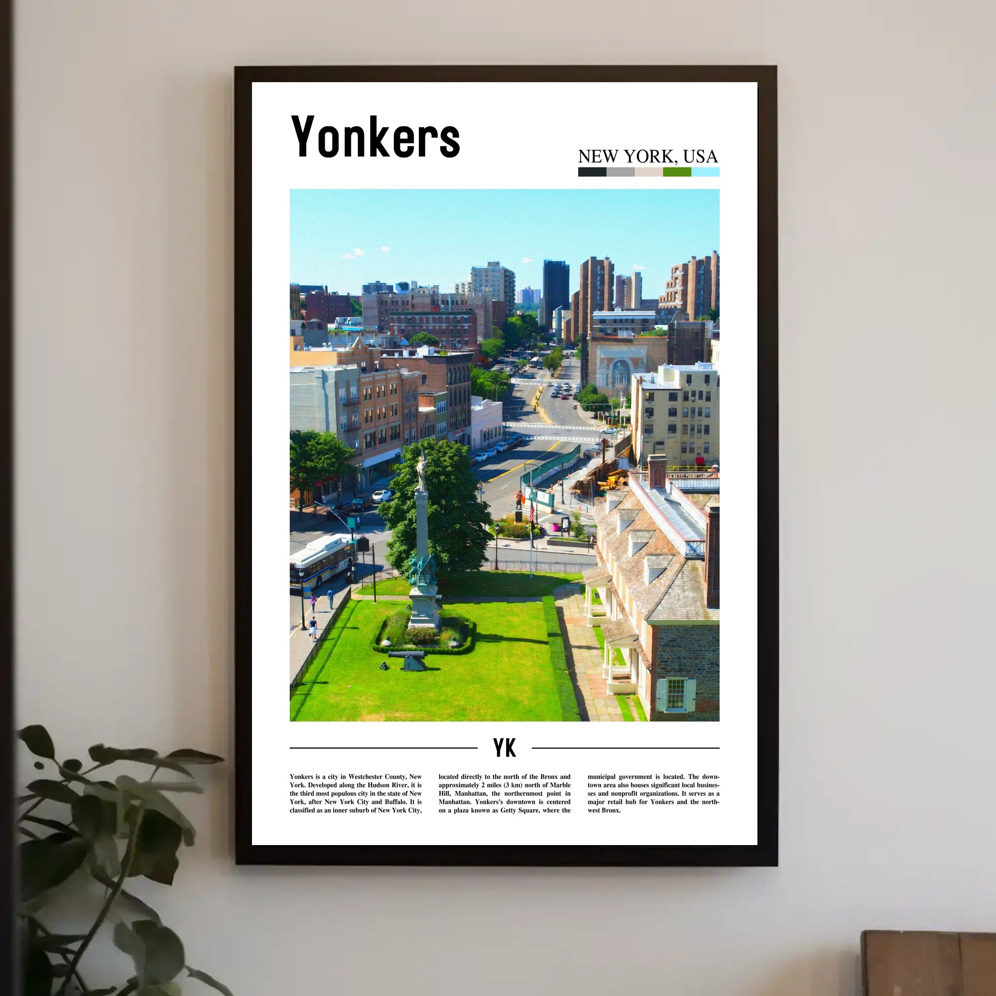 Yonkers Urban Cityscape Modern Travel Poster PosterGoat