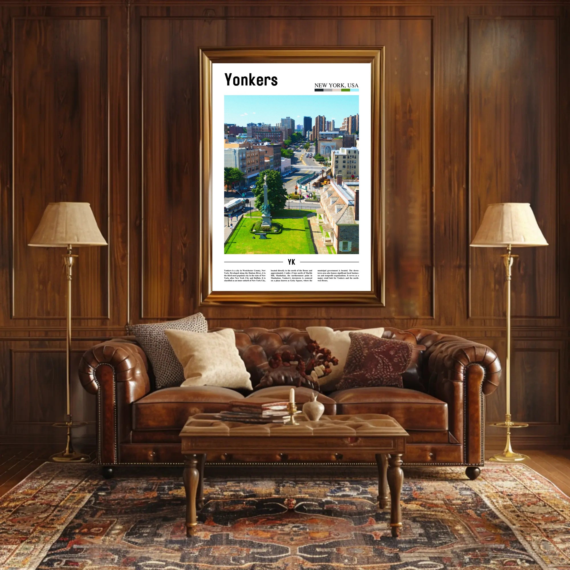 Yonkers Urban Cityscape Modern Travel Poster PosterGoat
