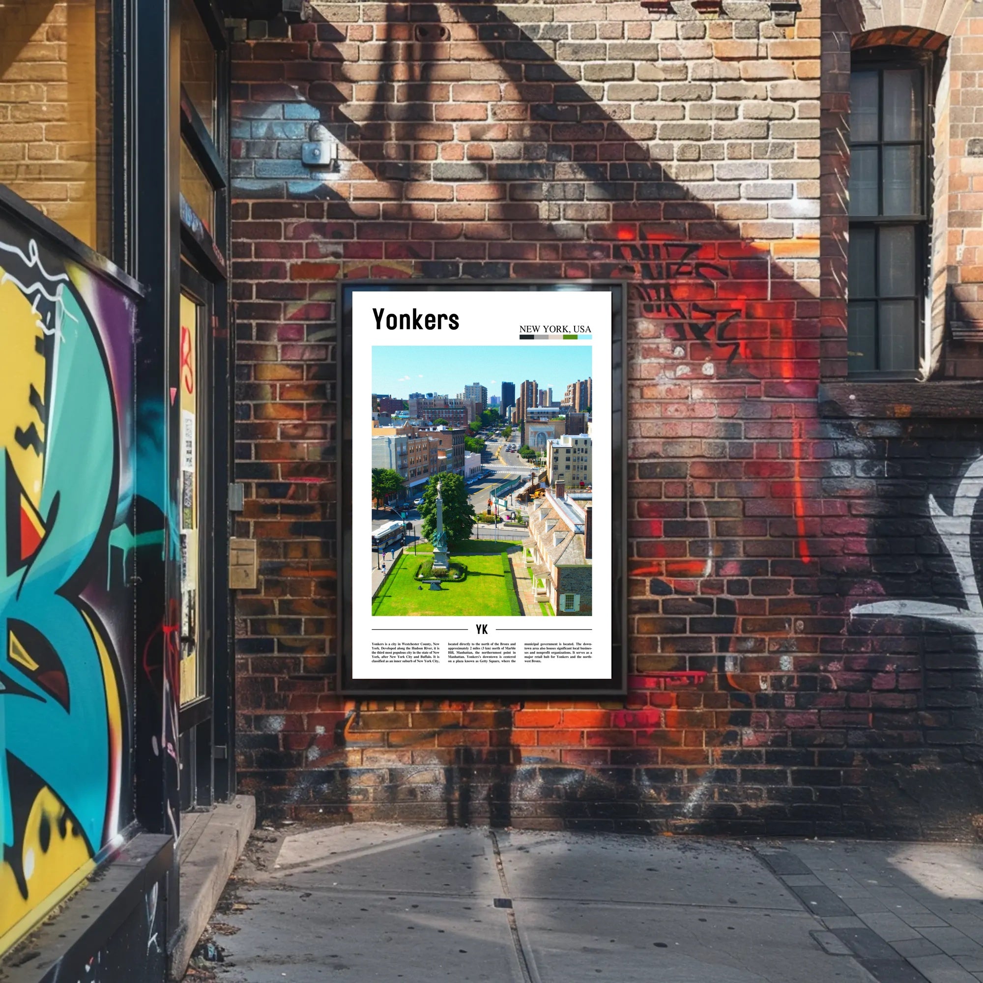 Yonkers Urban Cityscape Modern Travel Poster PosterGoat